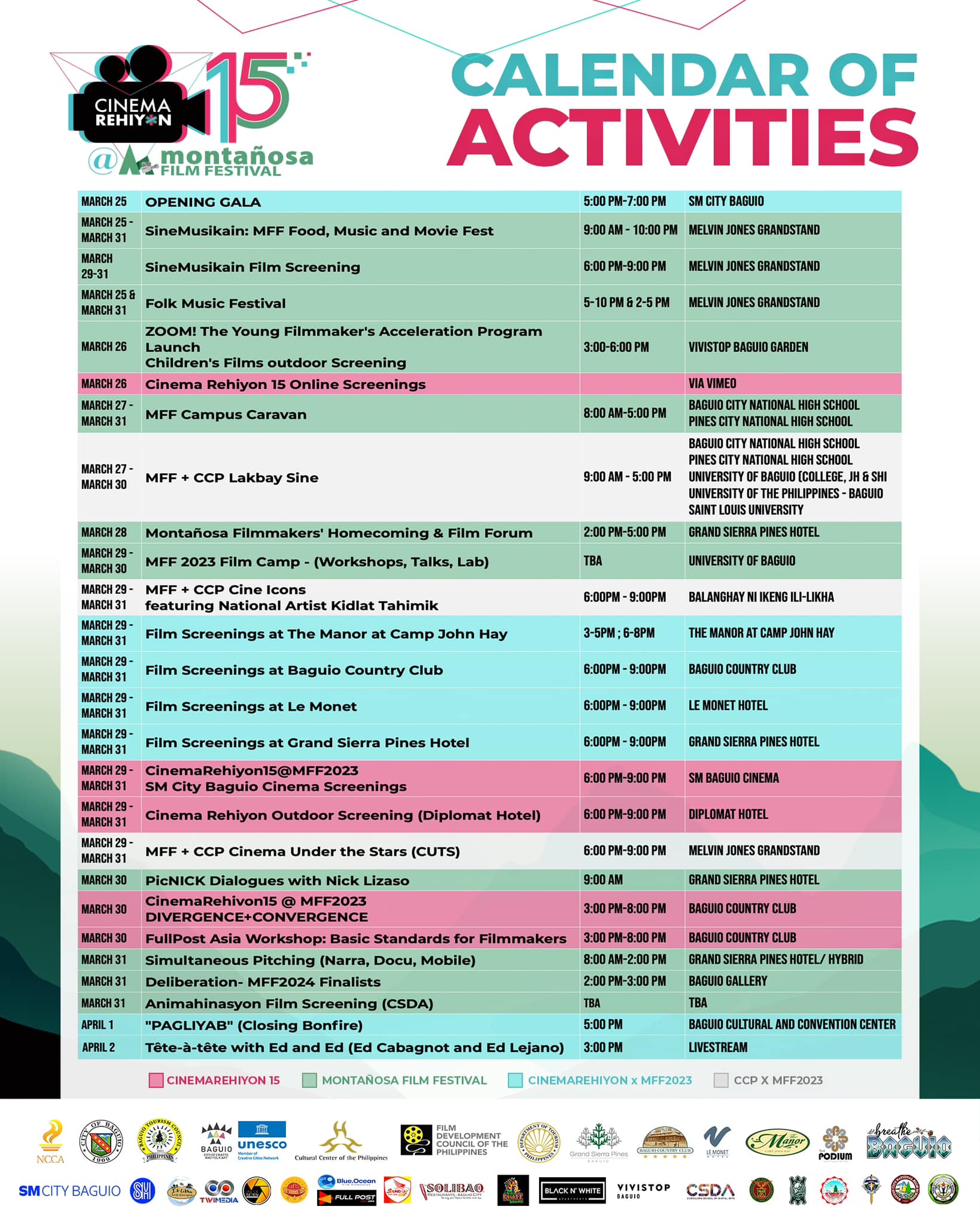 Montanosa Film Festival 2023 Calendar of Activities